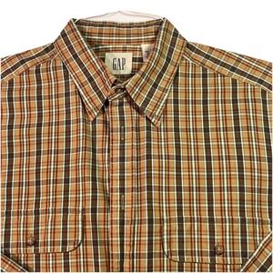 VTG Gap Men's Long Sleeve Button Down Size Large Cotton EUC Plaid